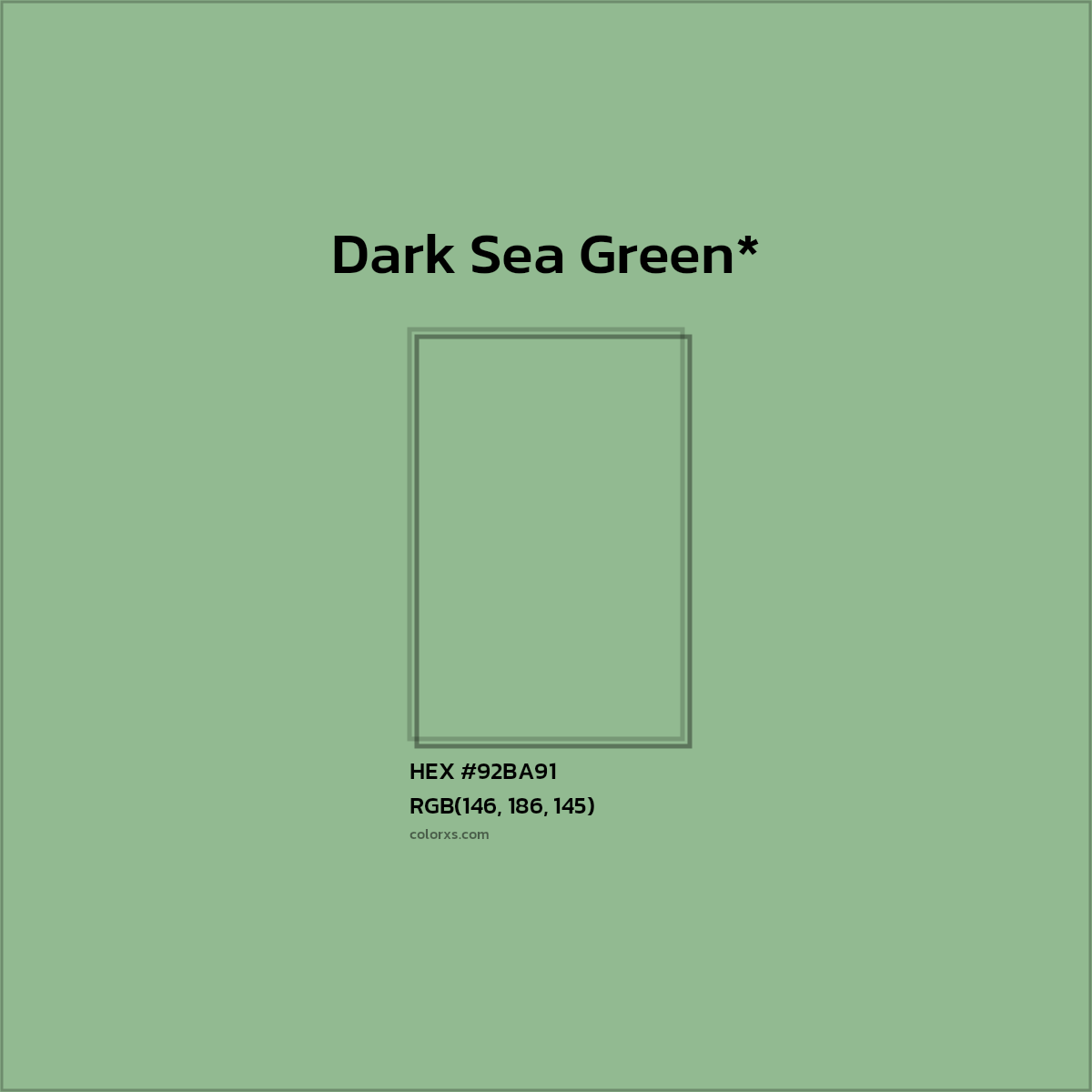 HEX #92BA91 Color Name, Color Code, Palettes, Similar Paints, Images