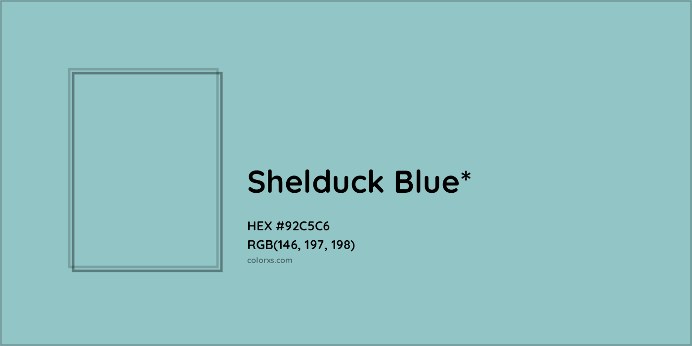 HEX #92C5C6 Color Name, Color Code, Palettes, Similar Paints, Images