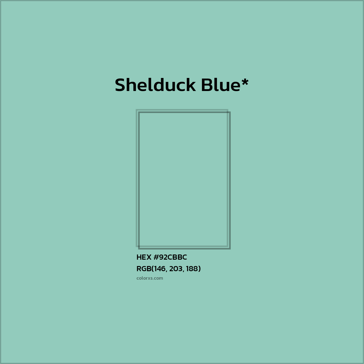 HEX #92CBBC Color Name, Color Code, Palettes, Similar Paints, Images