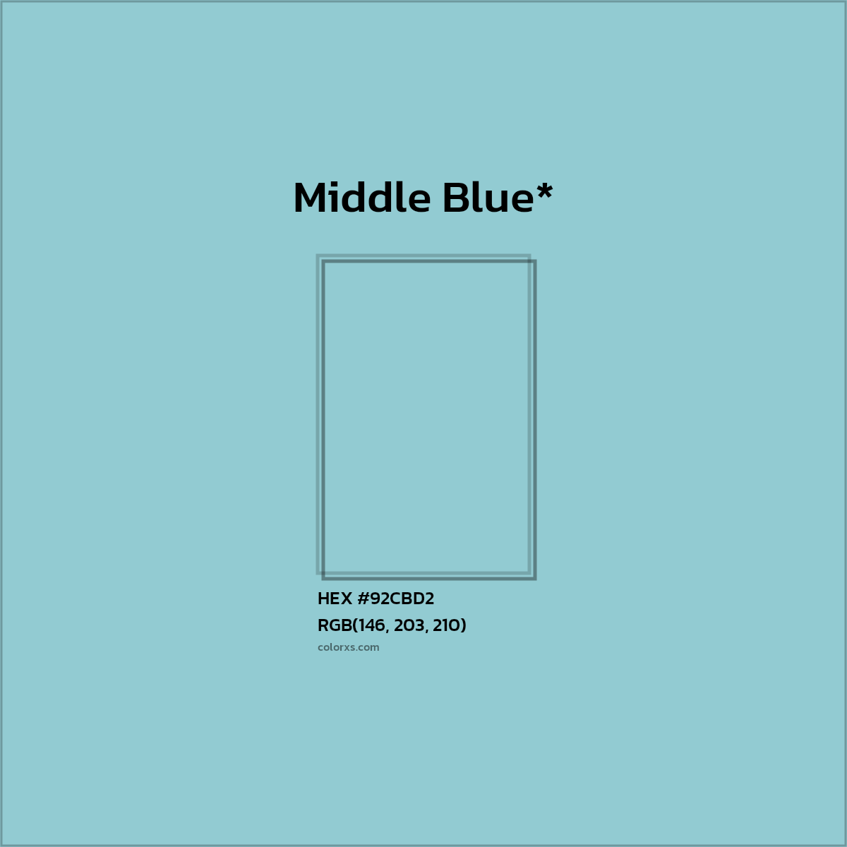 HEX #92CBD2 Color Name, Color Code, Palettes, Similar Paints, Images