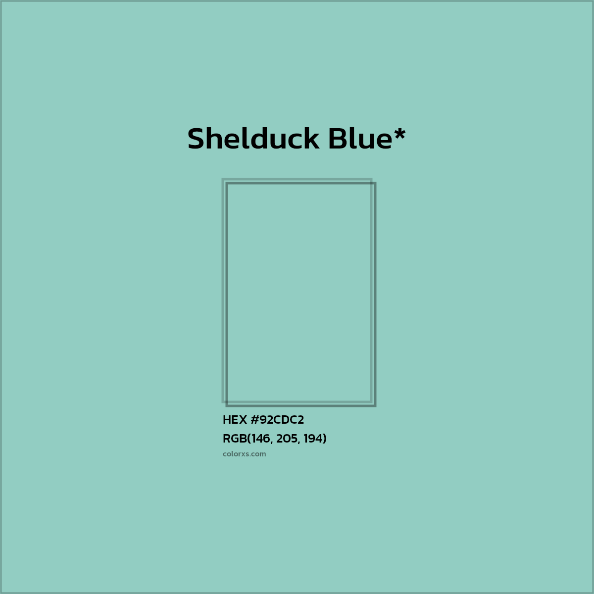 HEX #92CDC2 Color Name, Color Code, Palettes, Similar Paints, Images
