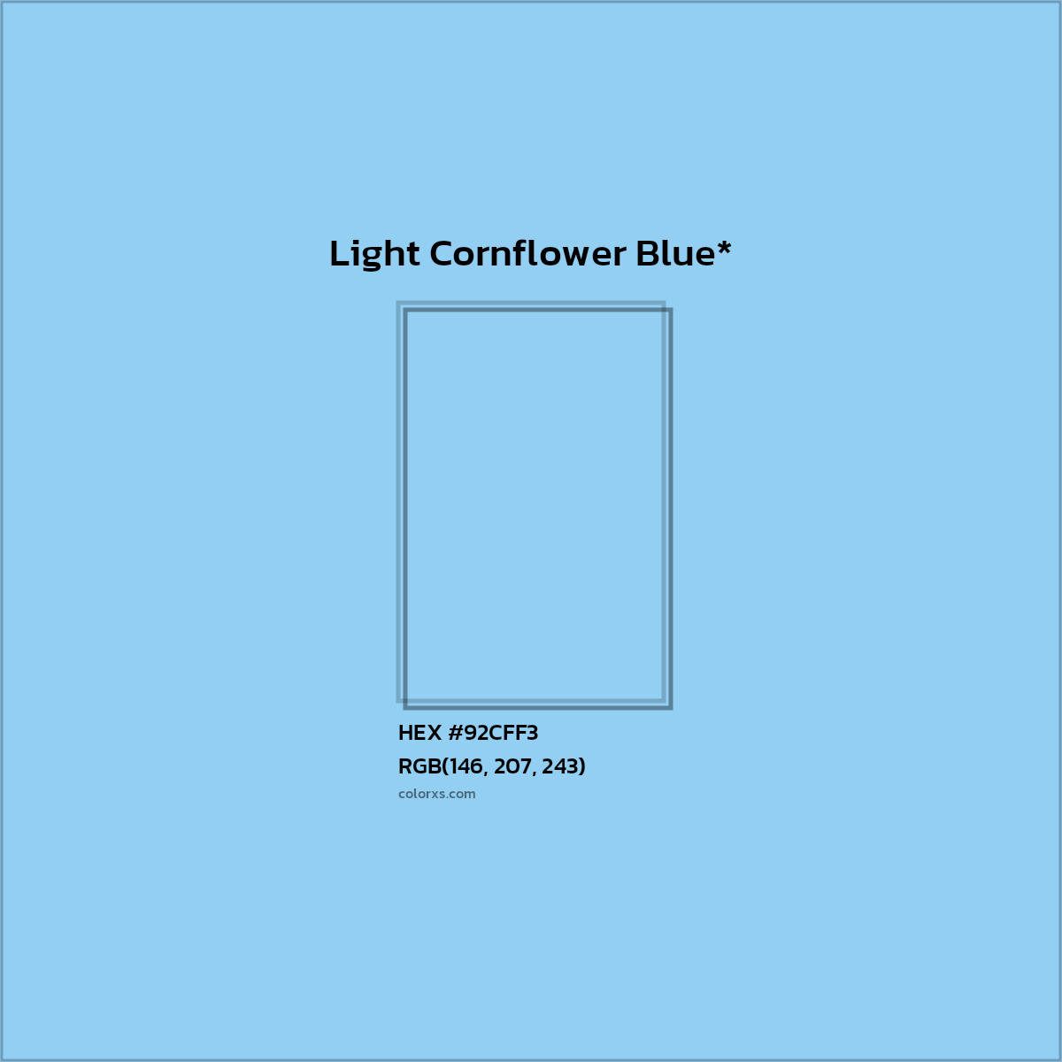 HEX #92CFF3 Color Name, Color Code, Palettes, Similar Paints, Images