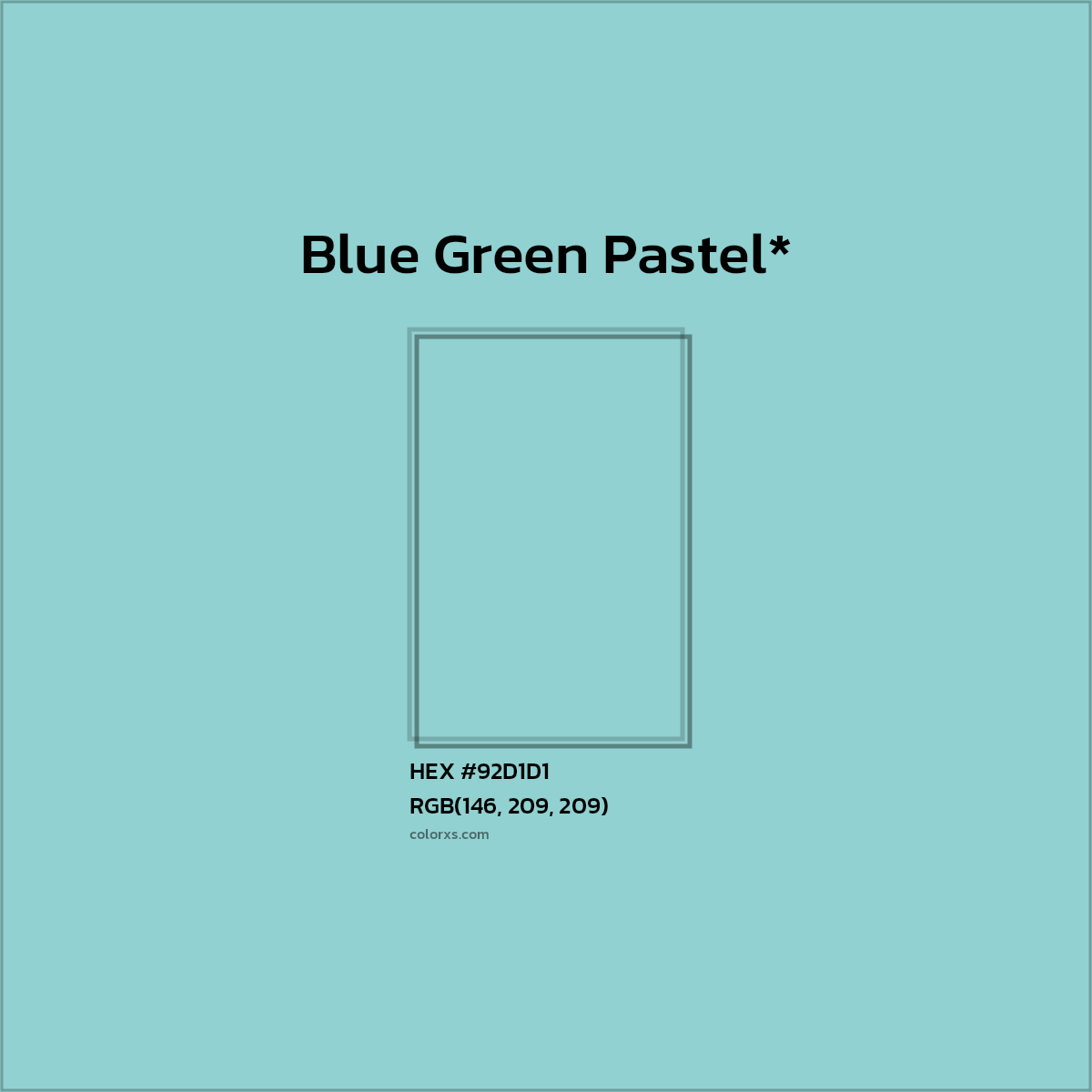HEX #92D1D1 Color Name, Color Code, Palettes, Similar Paints, Images