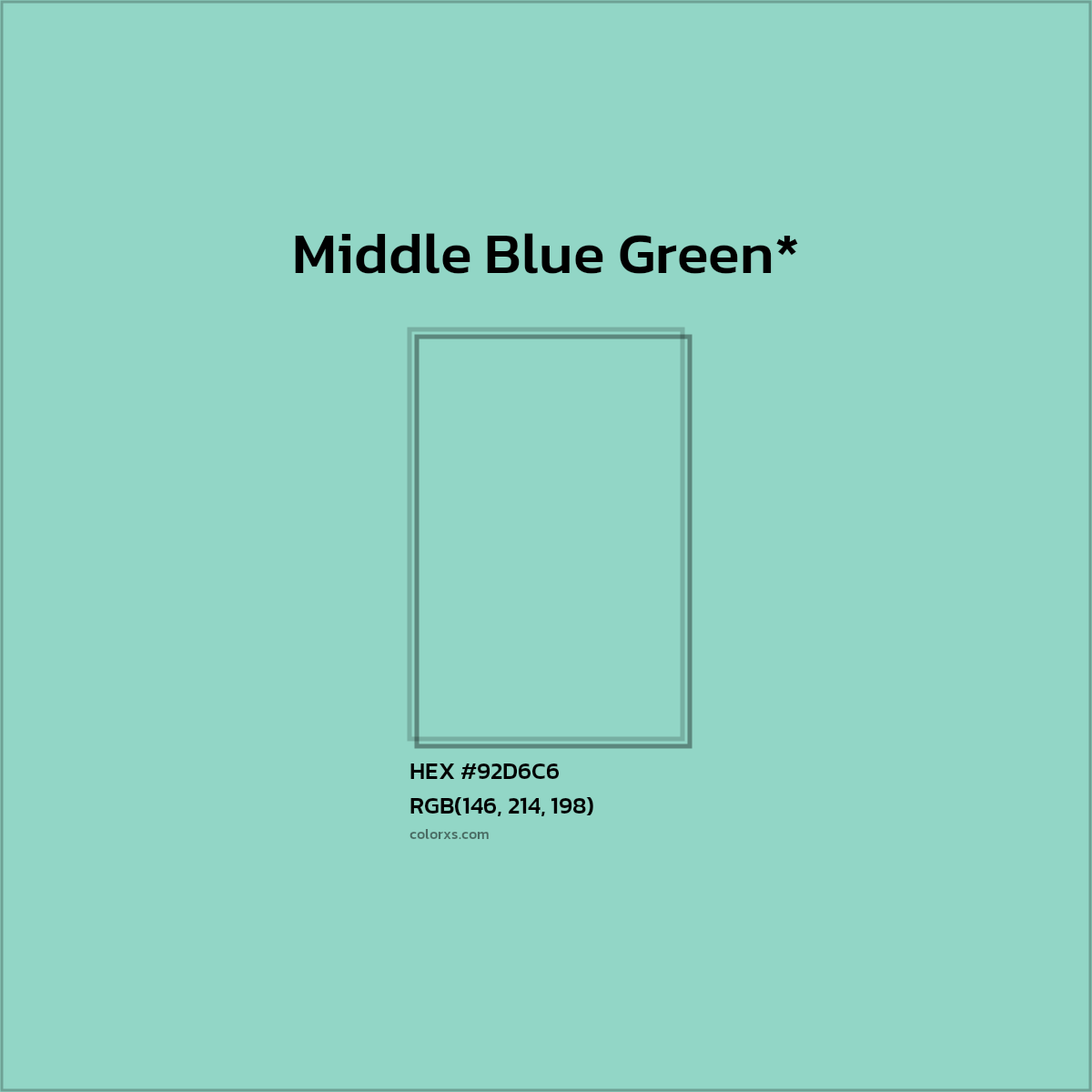 HEX #92D6C6 Color Name, Color Code, Palettes, Similar Paints, Images