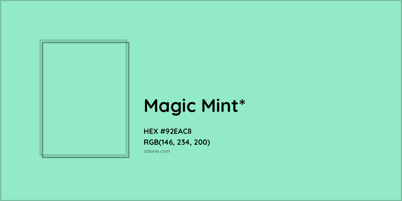 HEX #92EAC8 Color Name, Color Code, Palettes, Similar Paints, Images