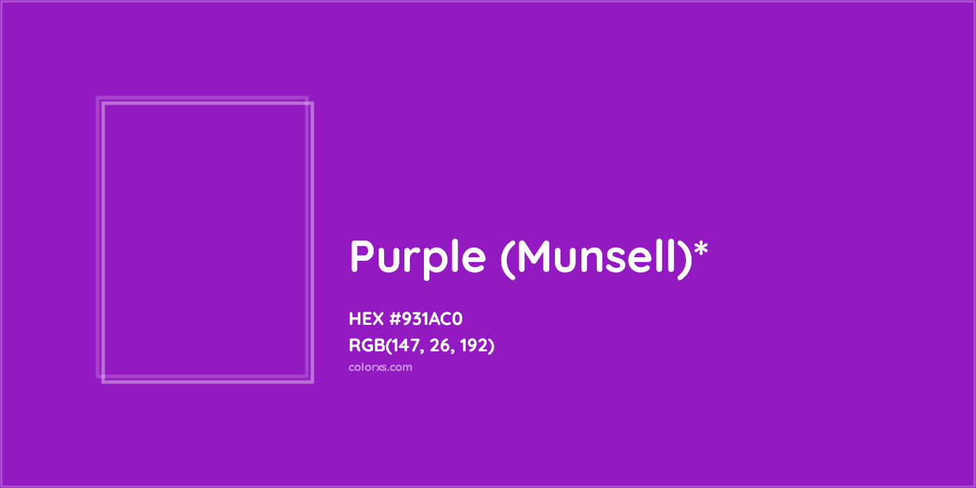 HEX #931AC0 Color Name, Color Code, Palettes, Similar Paints, Images