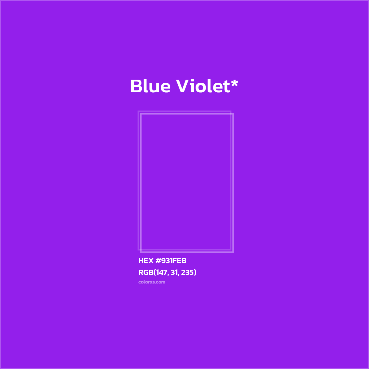 HEX #931FEB Color Name, Color Code, Palettes, Similar Paints, Images