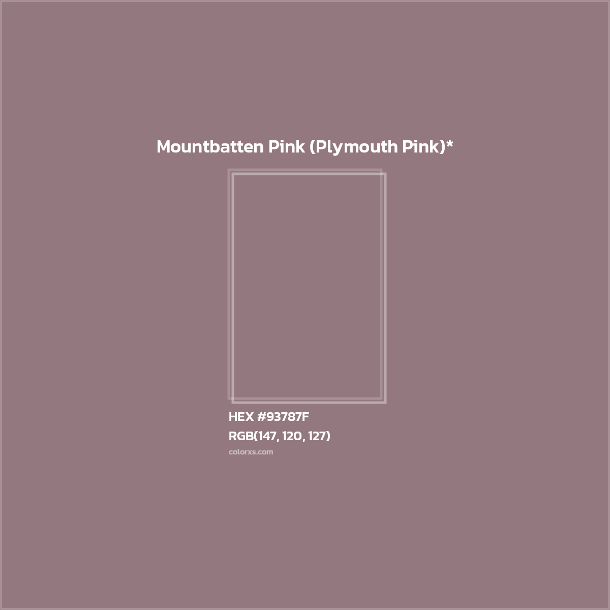 HEX #93787F Color Name, Color Code, Palettes, Similar Paints, Images