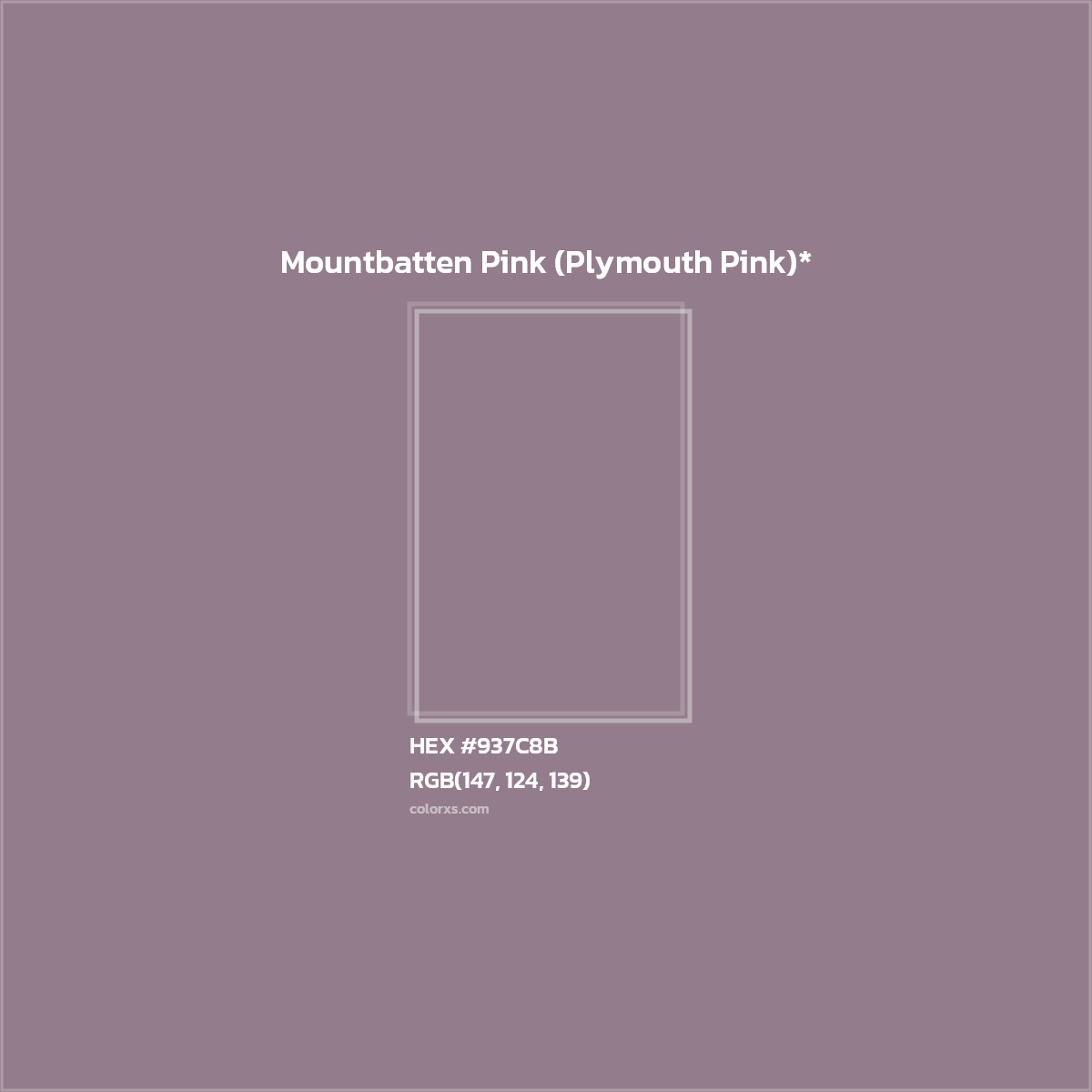 HEX #937C8B Color Name, Color Code, Palettes, Similar Paints, Images