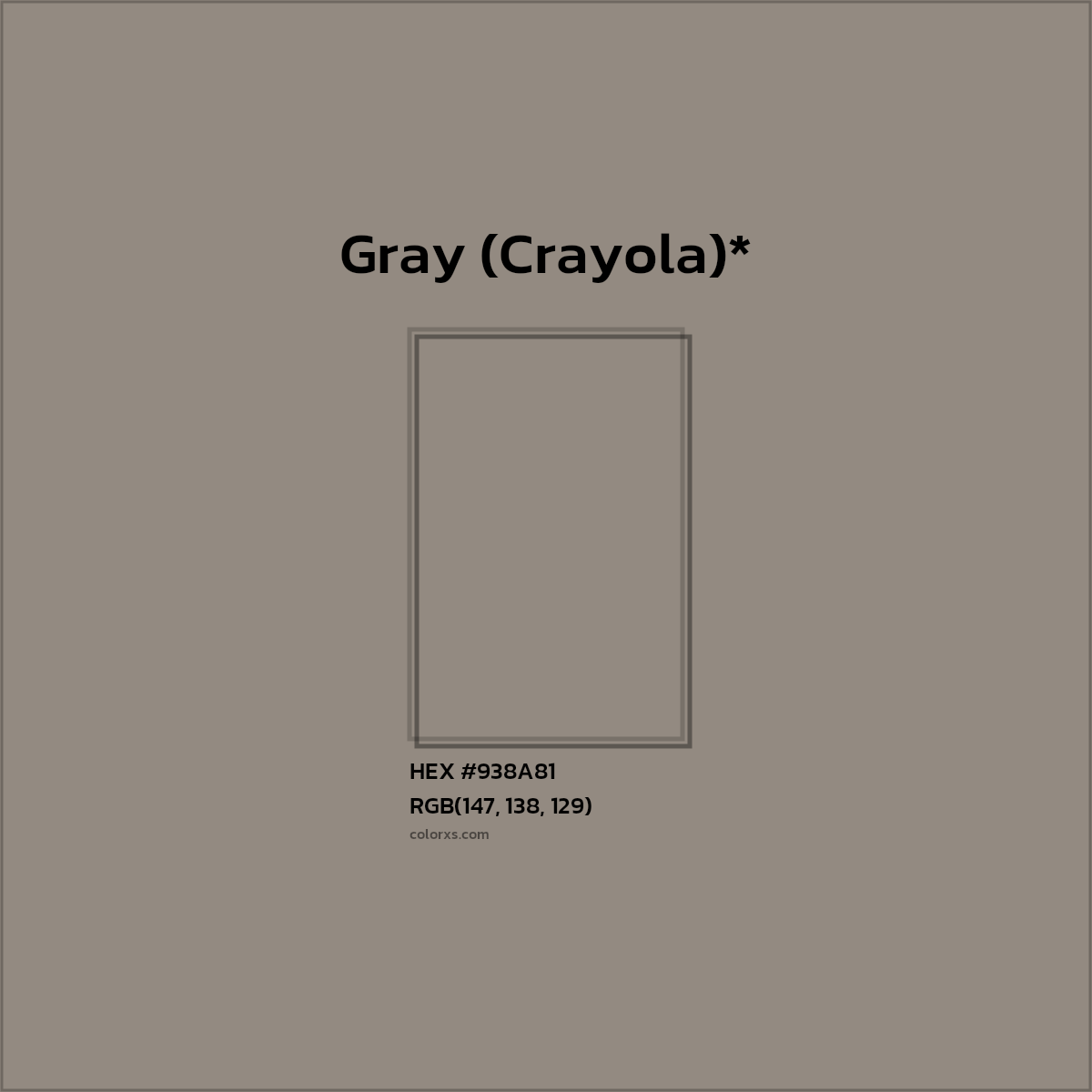 HEX #938A81 Color Name, Color Code, Palettes, Similar Paints, Images