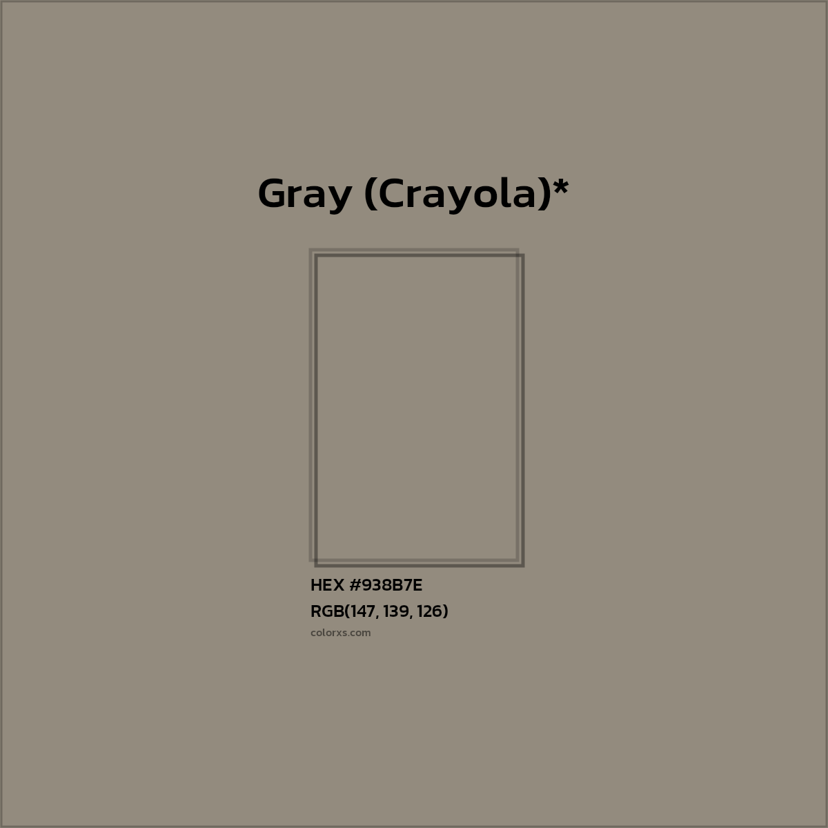 HEX #938B7E Color Name, Color Code, Palettes, Similar Paints, Images