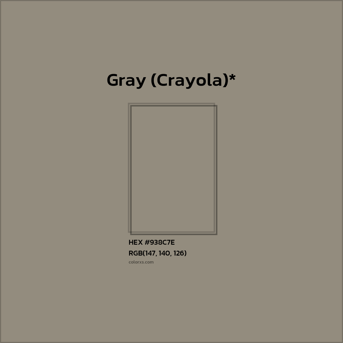 HEX #938C7E Color Name, Color Code, Palettes, Similar Paints, Images