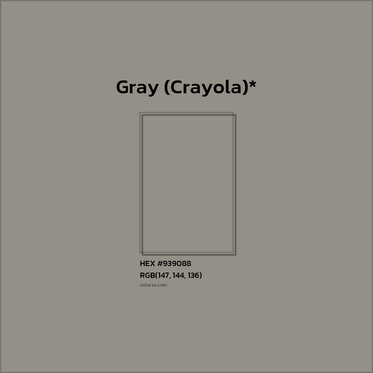HEX #939088 Color Name, Color Code, Palettes, Similar Paints, Images