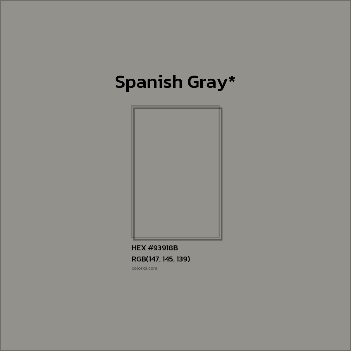 HEX #93918B Color Name, Color Code, Palettes, Similar Paints, Images