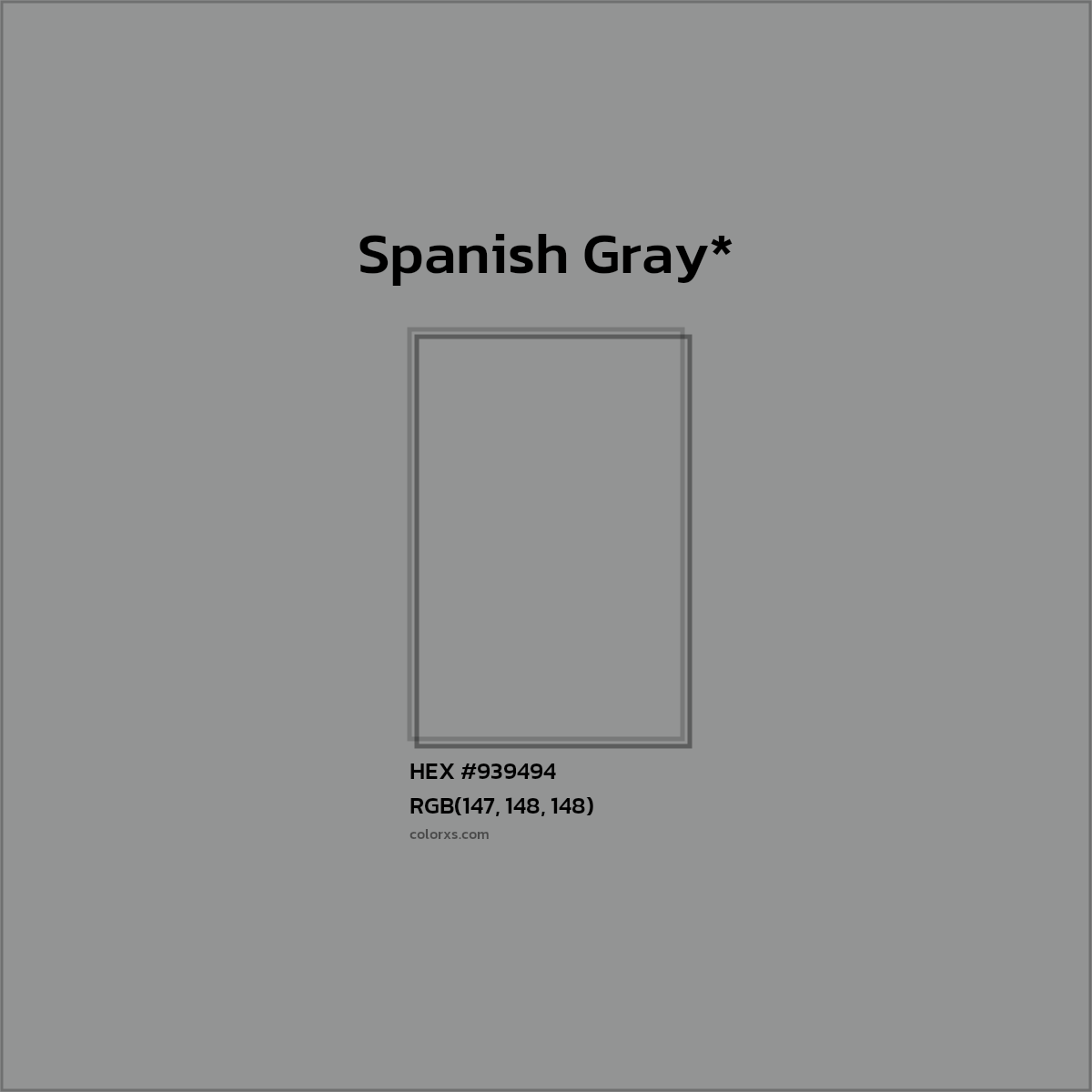 HEX #939494 Color Name, Color Code, Palettes, Similar Paints, Images