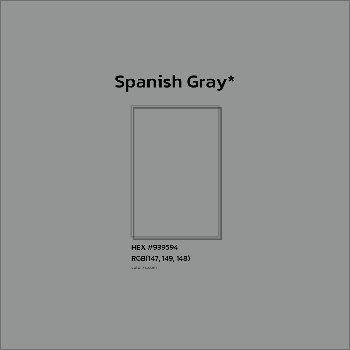 HEX #939594 Color Name, Color Code, Palettes, Similar Paints, Images