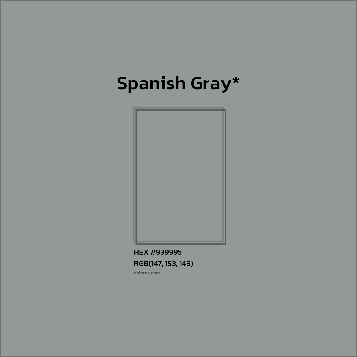 HEX #939995 Color Name, Color Code, Palettes, Similar Paints, Images