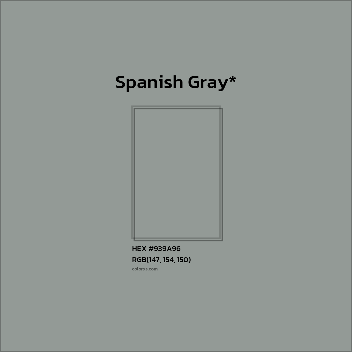 HEX #939A96 Color Name, Color Code, Palettes, Similar Paints, Images