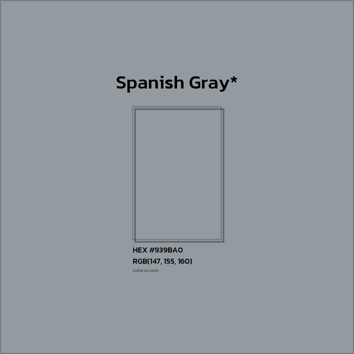 HEX #939BA0 Color Name, Color Code, Palettes, Similar Paints, Images