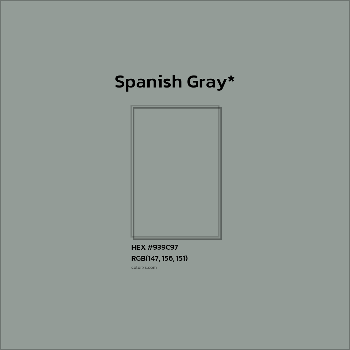 HEX #939C97 Color Name, Color Code, Palettes, Similar Paints, Images