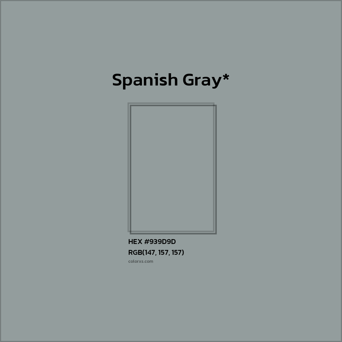 HEX #939D9D Color Name, Color Code, Palettes, Similar Paints, Images