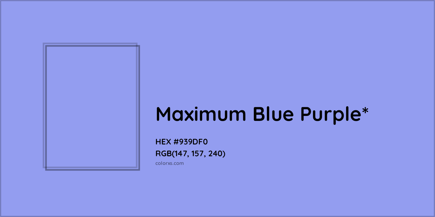 HEX #939DF0 Color Name, Color Code, Palettes, Similar Paints, Images