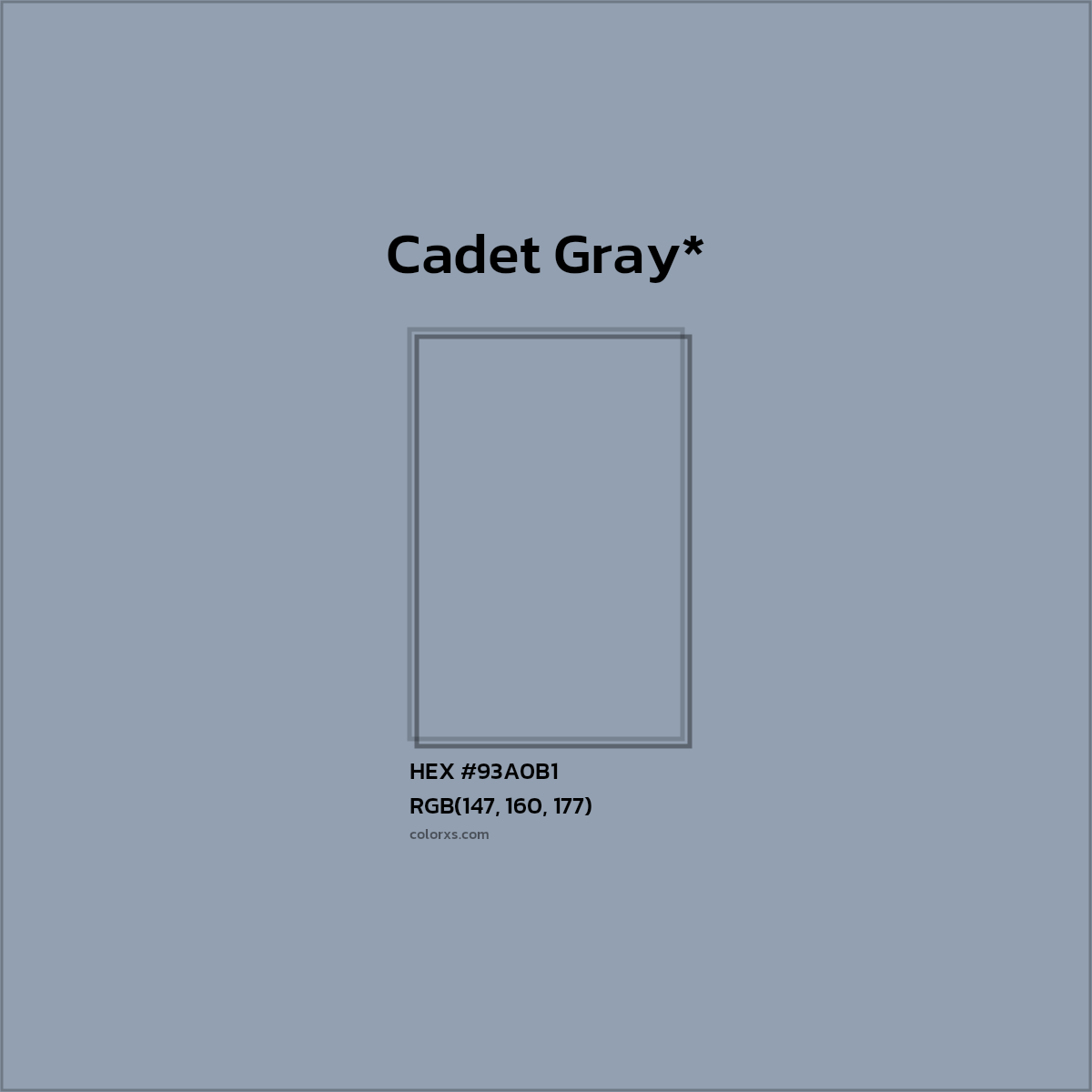 HEX #93A0B1 Color Name, Color Code, Palettes, Similar Paints, Images
