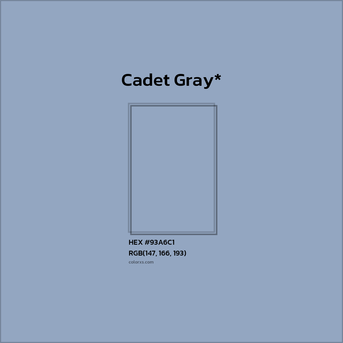 HEX #93A6C1 Color Name, Color Code, Palettes, Similar Paints, Images