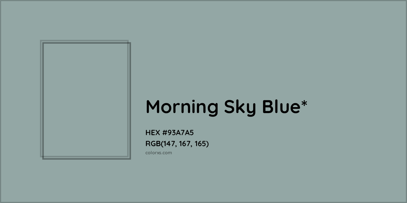HEX #93A7A5 Color Name, Color Code, Palettes, Similar Paints, Images