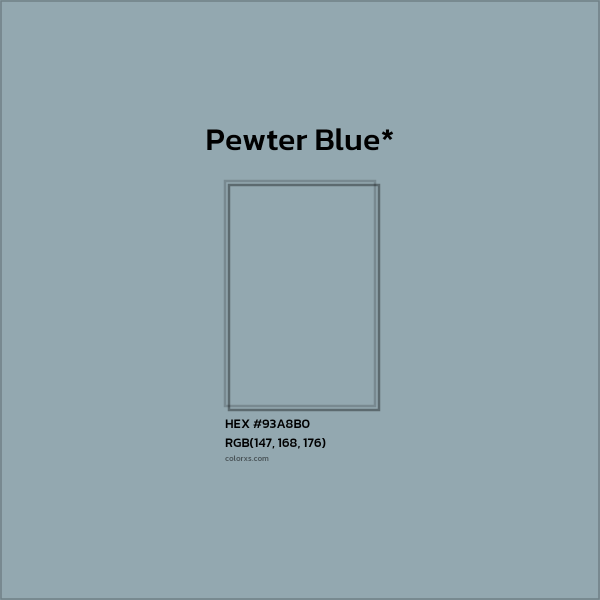 HEX #93A8B0 Color Name, Color Code, Palettes, Similar Paints, Images