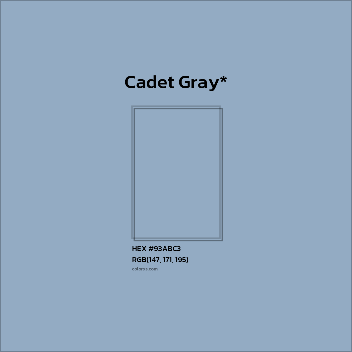 HEX #93ABC3 Color Name, Color Code, Palettes, Similar Paints, Images