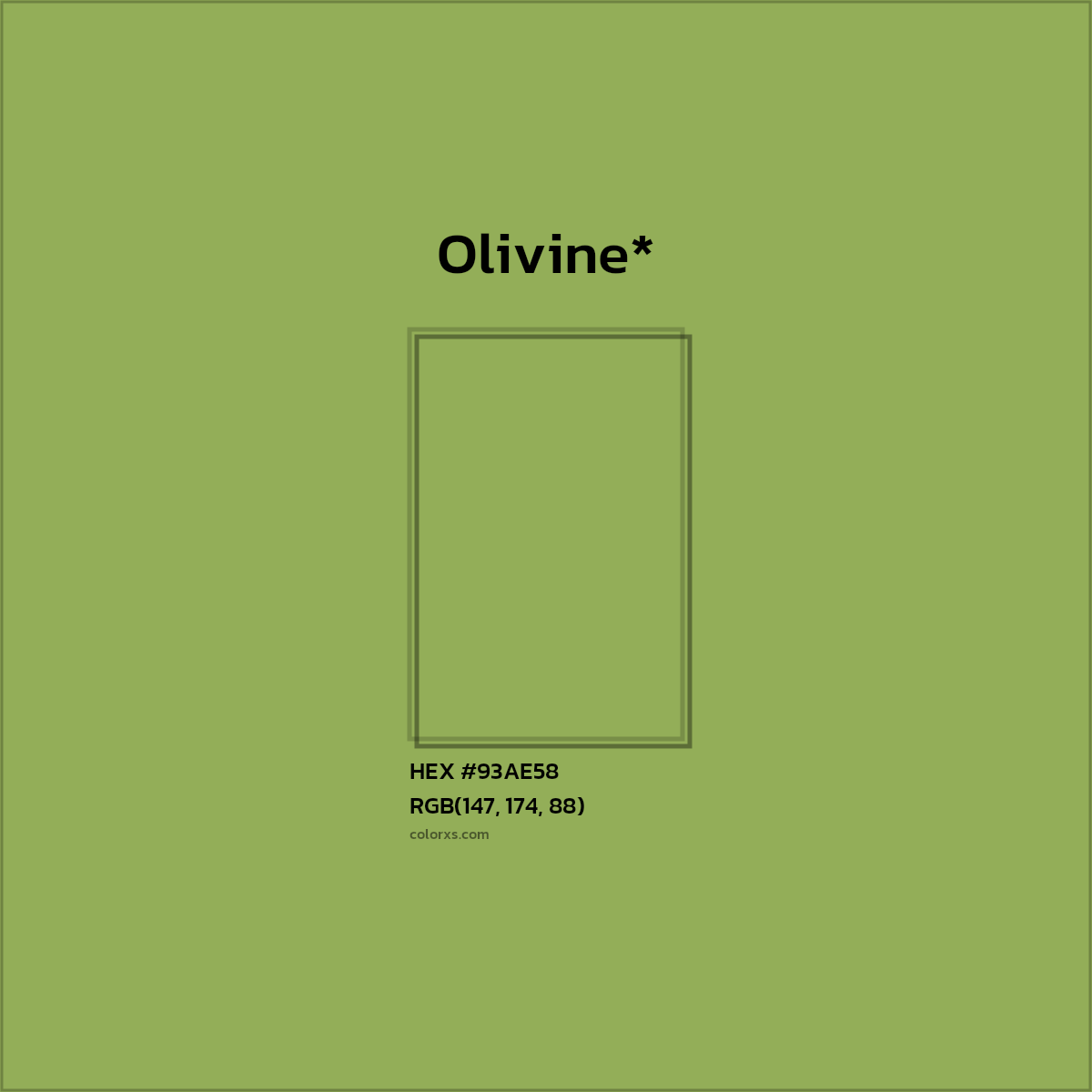 HEX #93AE58 Color Name, Color Code, Palettes, Similar Paints, Images