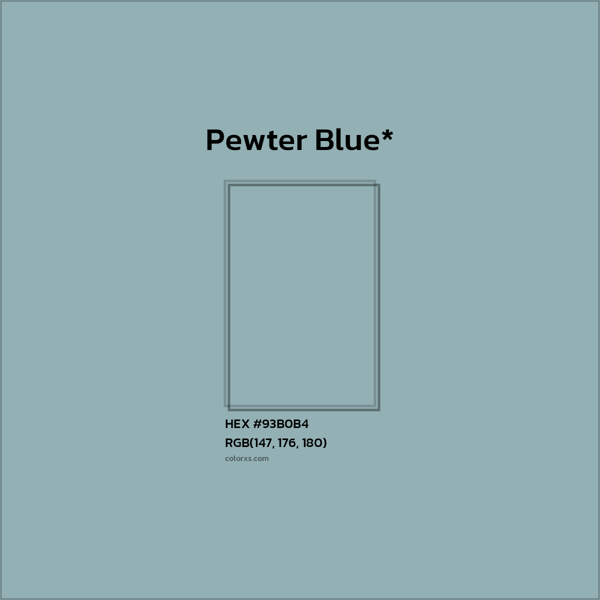 HEX #93B0B4 Color Name, Color Code, Palettes, Similar Paints, Images