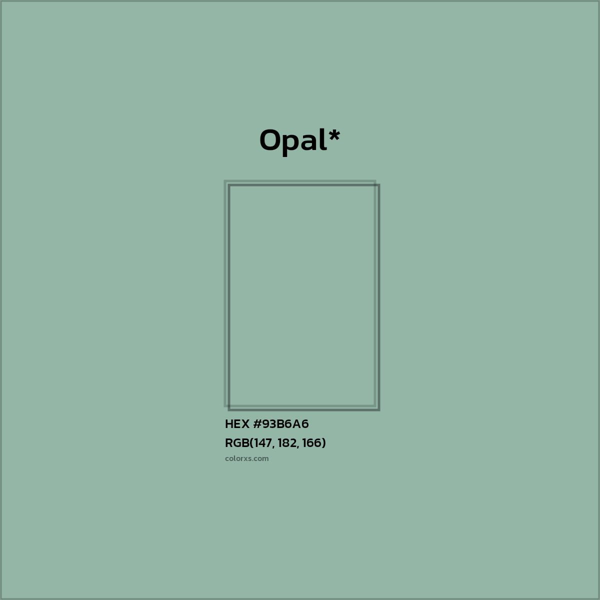HEX #93B6A6 Color Name, Color Code, Palettes, Similar Paints, Images
