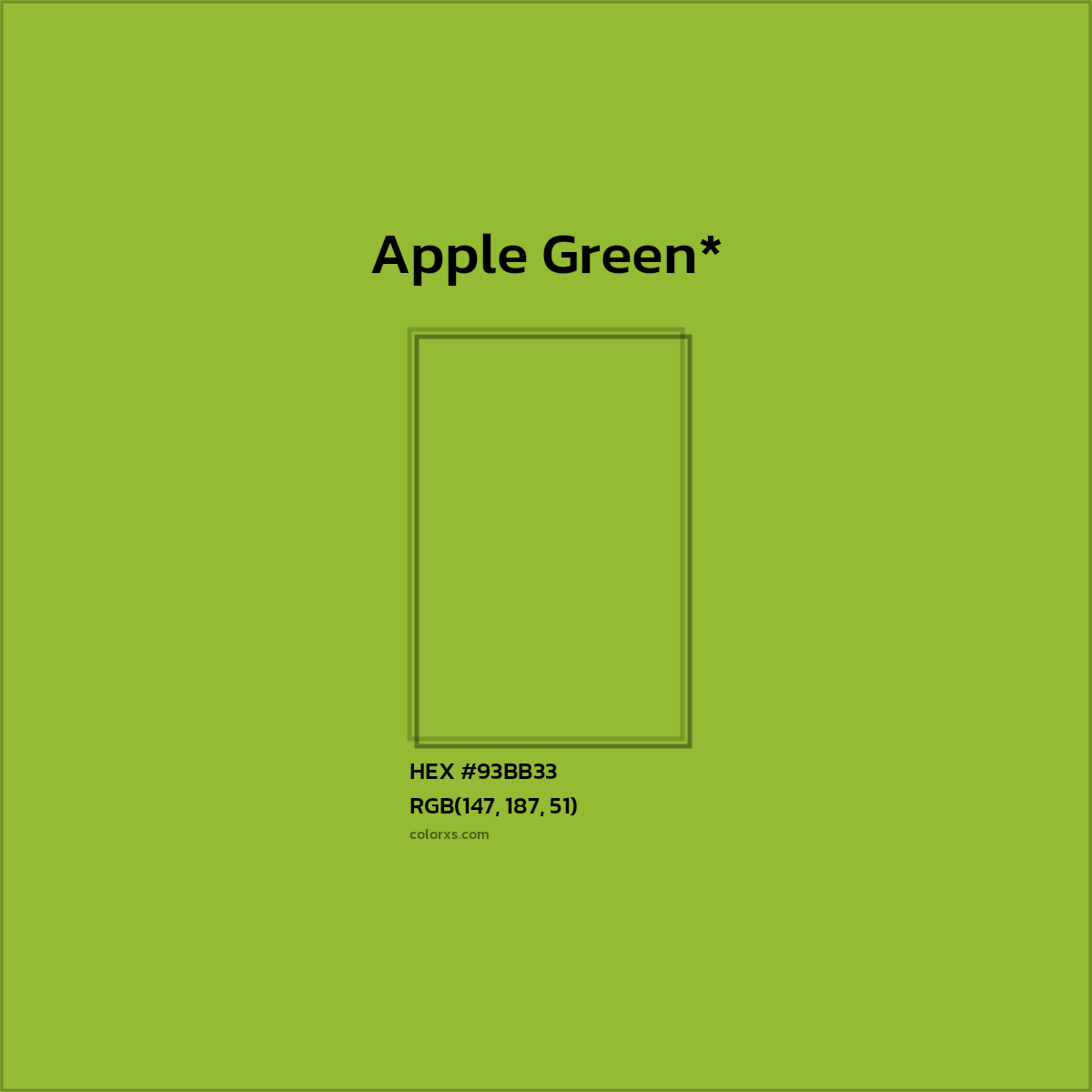 HEX #93BB33 Color Name, Color Code, Palettes, Similar Paints, Images