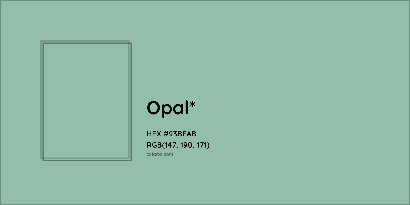 HEX #93BEAB Color Name, Color Code, Palettes, Similar Paints, Images