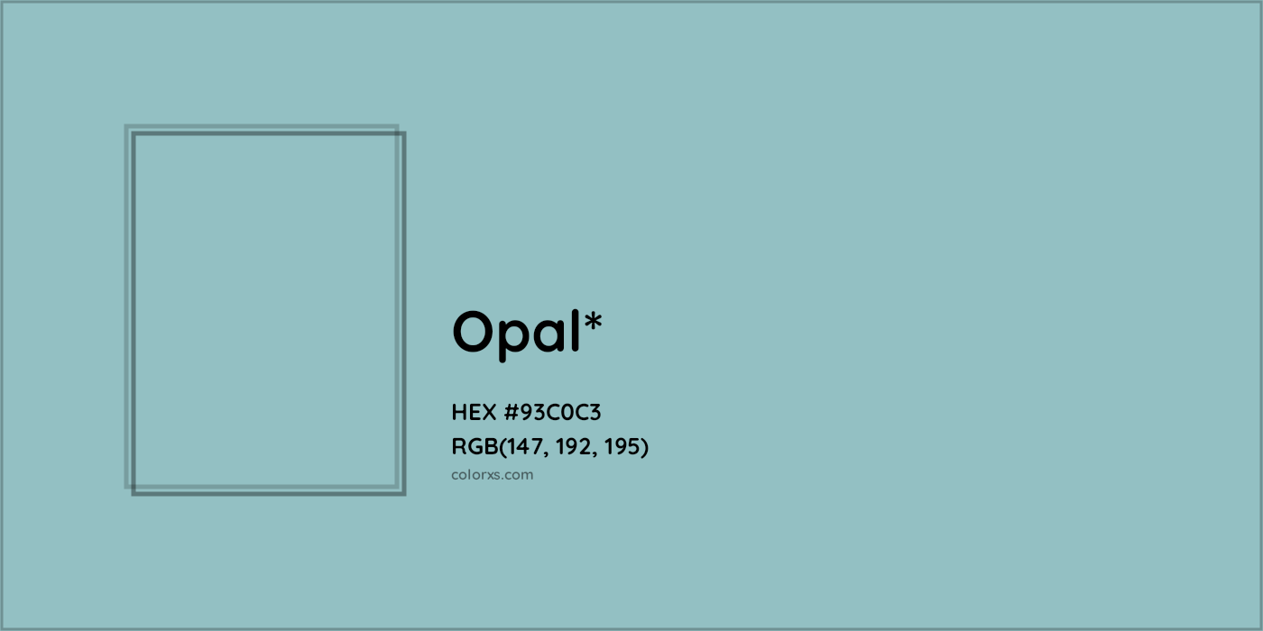 HEX #93C0C3 Color Name, Color Code, Palettes, Similar Paints, Images