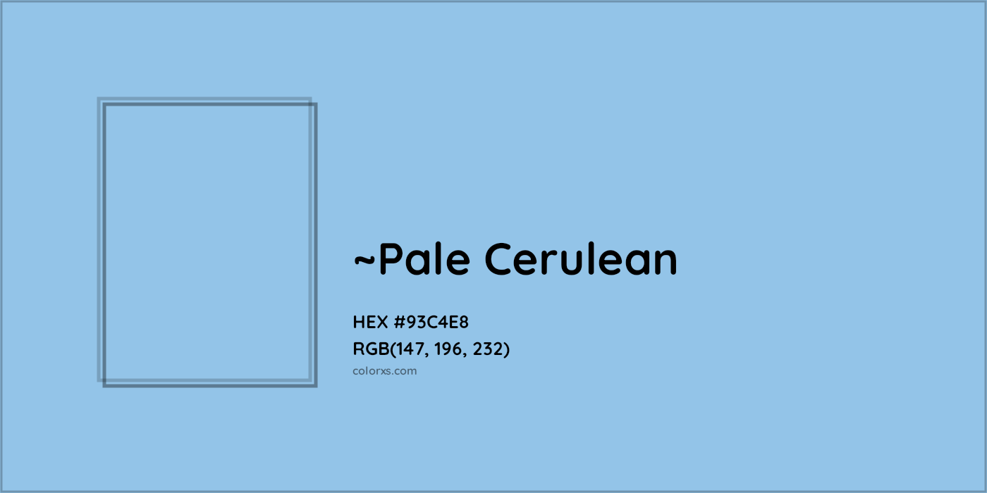 HEX #93C4E8 Color Name, Color Code, Palettes, Similar Paints, Images