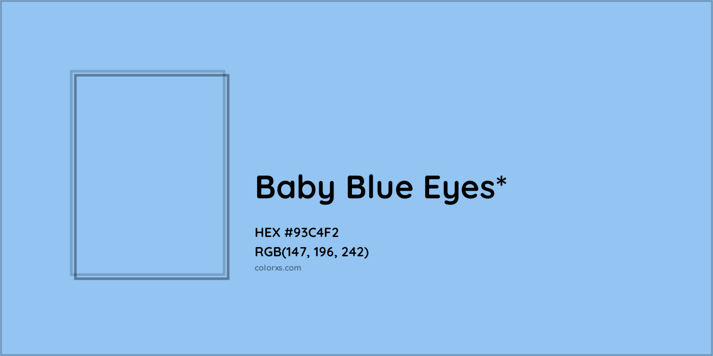 HEX #93C4F2 Color Name, Color Code, Palettes, Similar Paints, Images