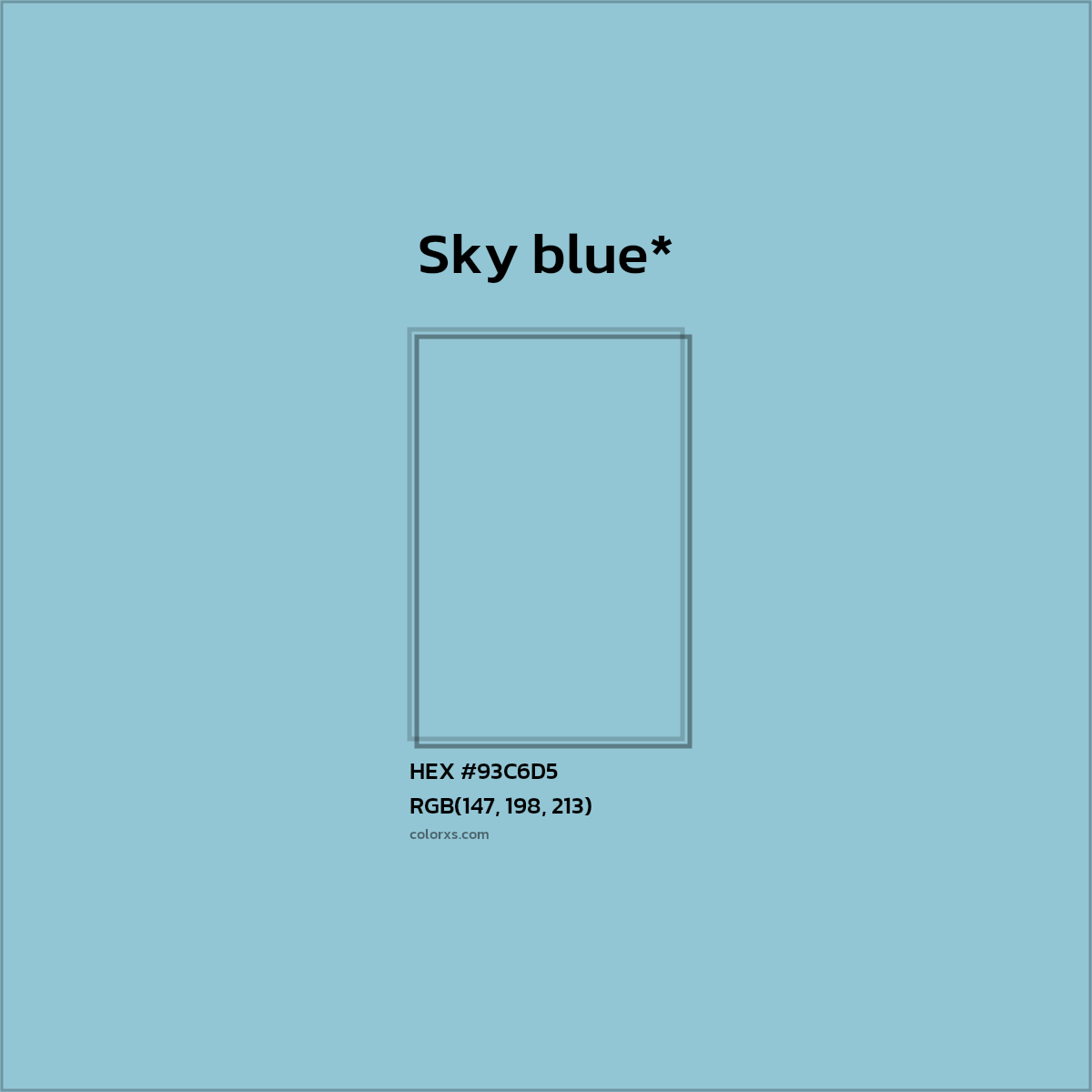 HEX #93C6D5 Color Name, Color Code, Palettes, Similar Paints, Images