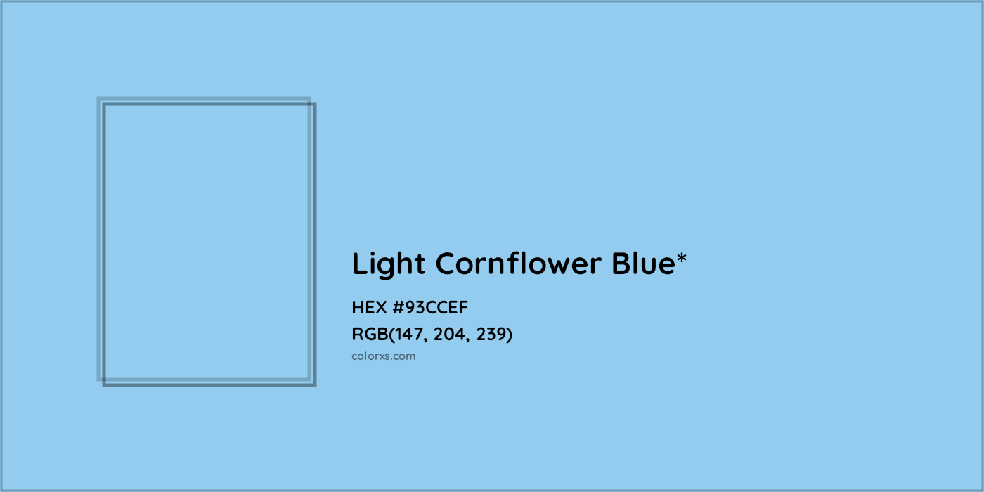 HEX #93CCEF Color Name, Color Code, Palettes, Similar Paints, Images