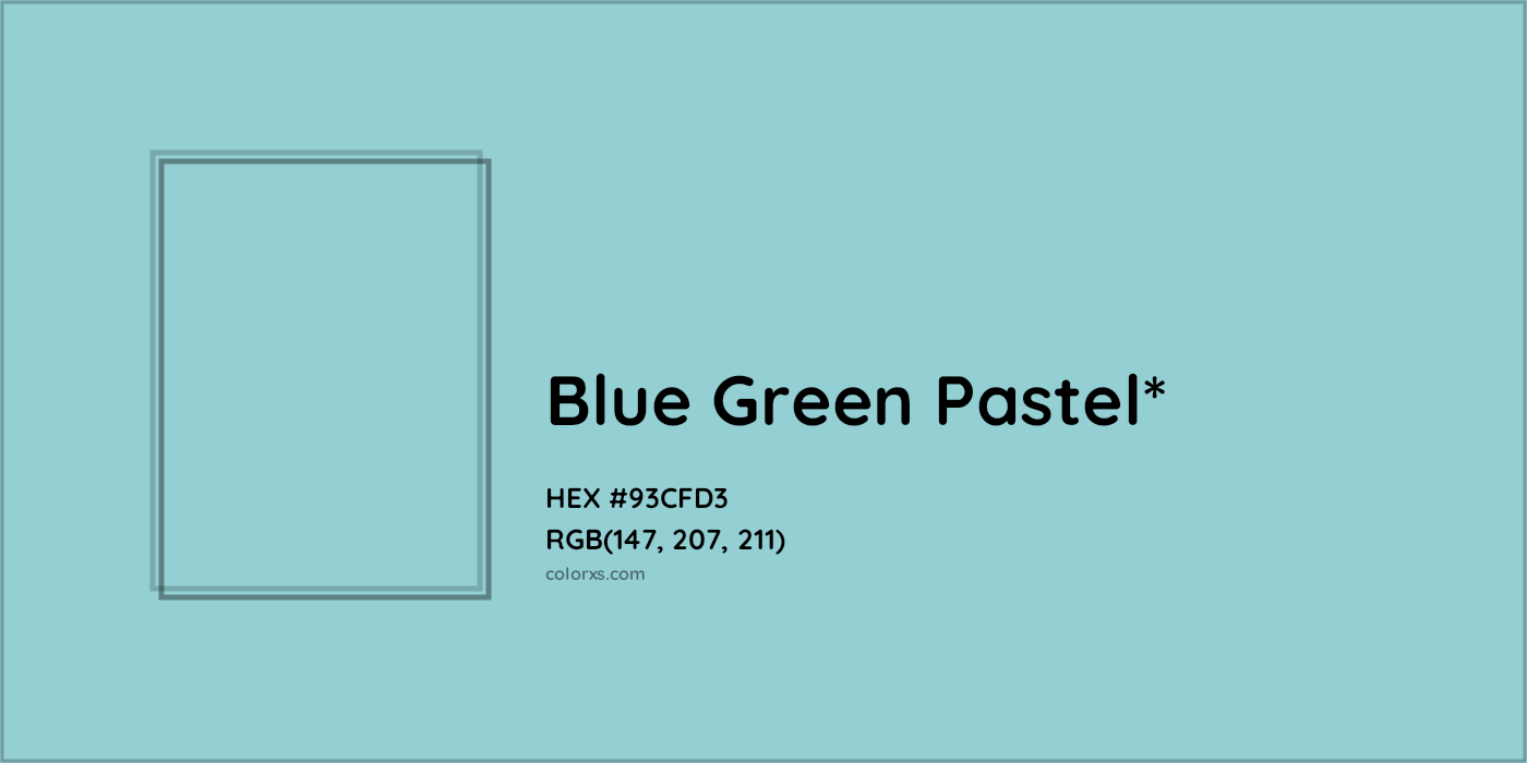 HEX #93CFD3 Color Name, Color Code, Palettes, Similar Paints, Images