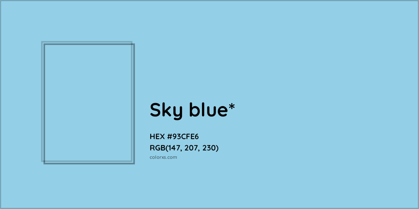 HEX #93CFE6 Color Name, Color Code, Palettes, Similar Paints, Images