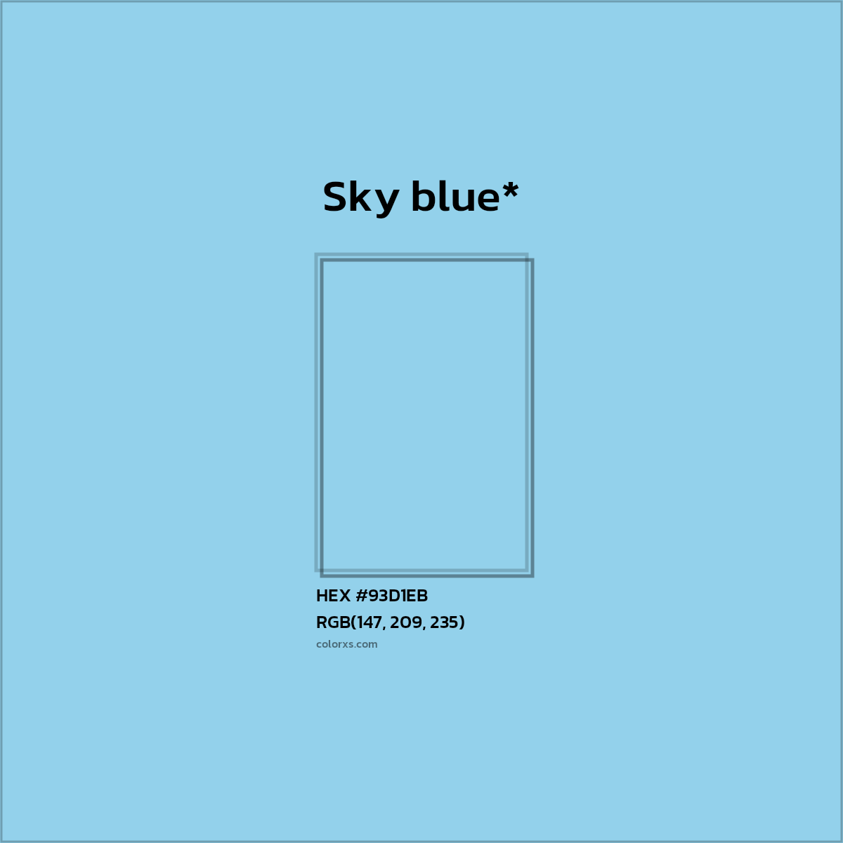 HEX #93D1EB Color Name, Color Code, Palettes, Similar Paints, Images