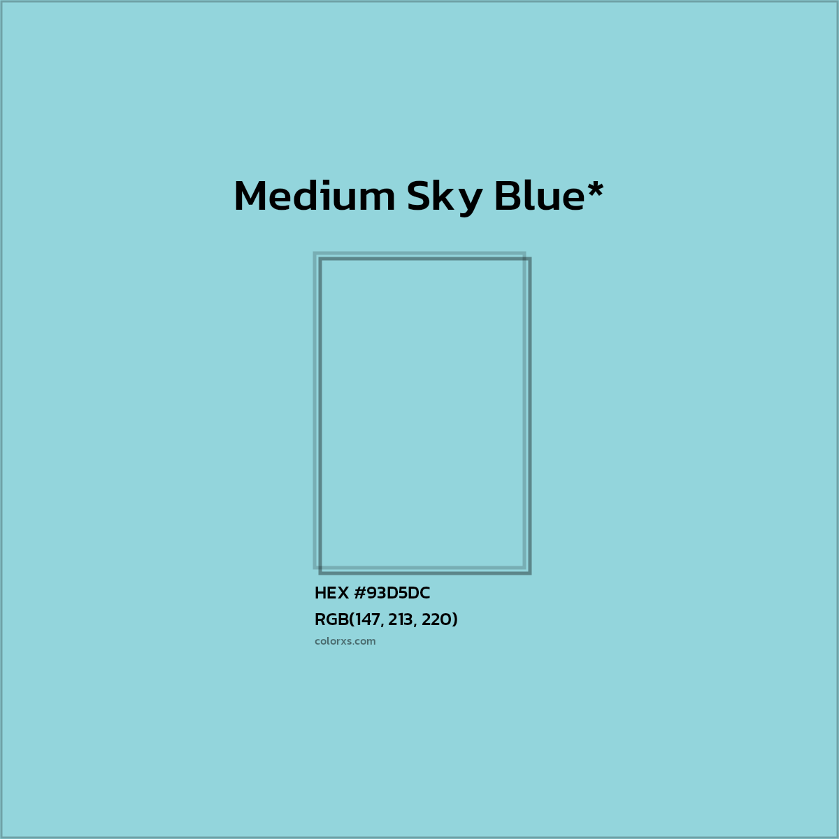 HEX #93D5DC Color Name, Color Code, Palettes, Similar Paints, Images