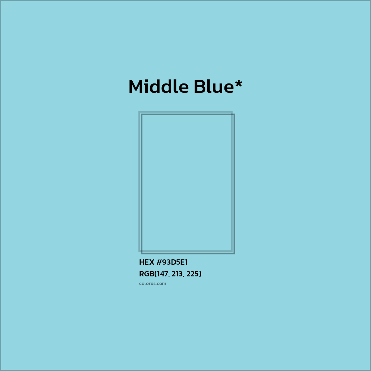 HEX #93D5E1 Color Name, Color Code, Palettes, Similar Paints, Images