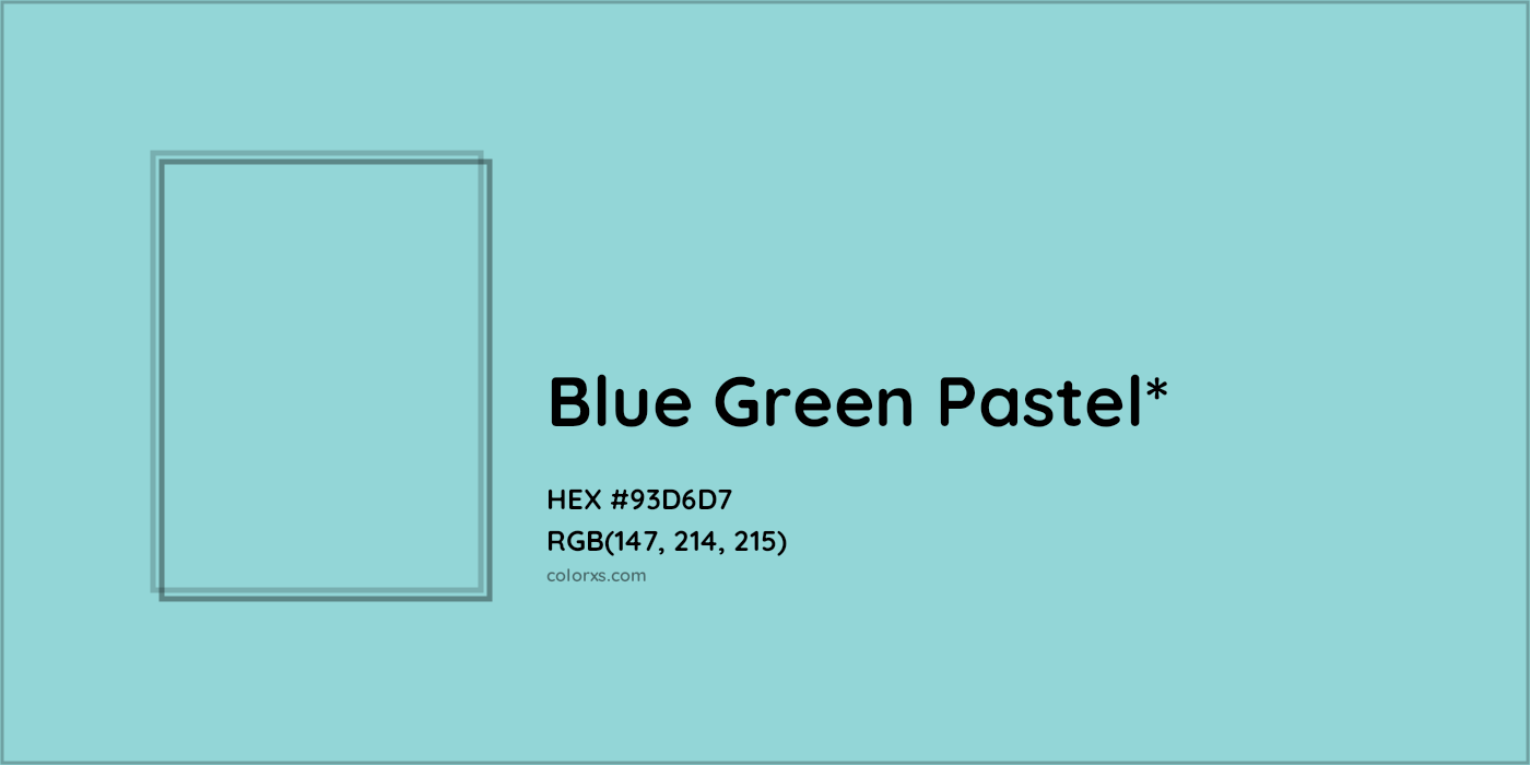 HEX #93D6D7 Color Name, Color Code, Palettes, Similar Paints, Images