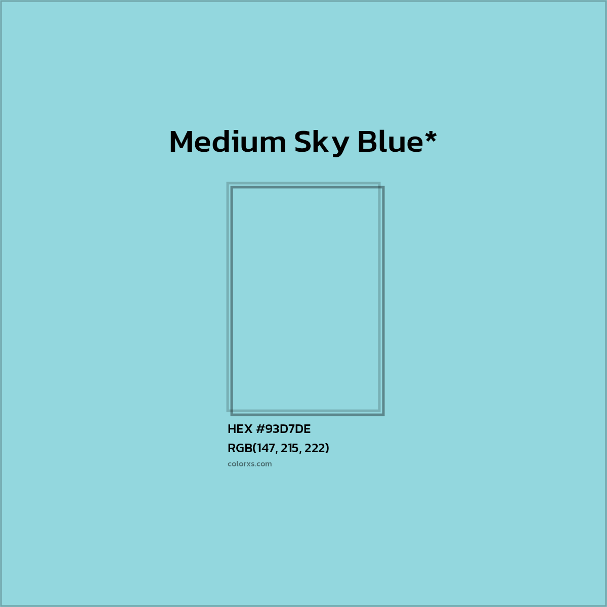 HEX #93D7DE Color Name, Color Code, Palettes, Similar Paints, Images