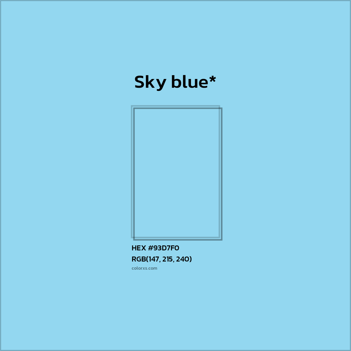 HEX #93D7F0 Color Name, Color Code, Palettes, Similar Paints, Images