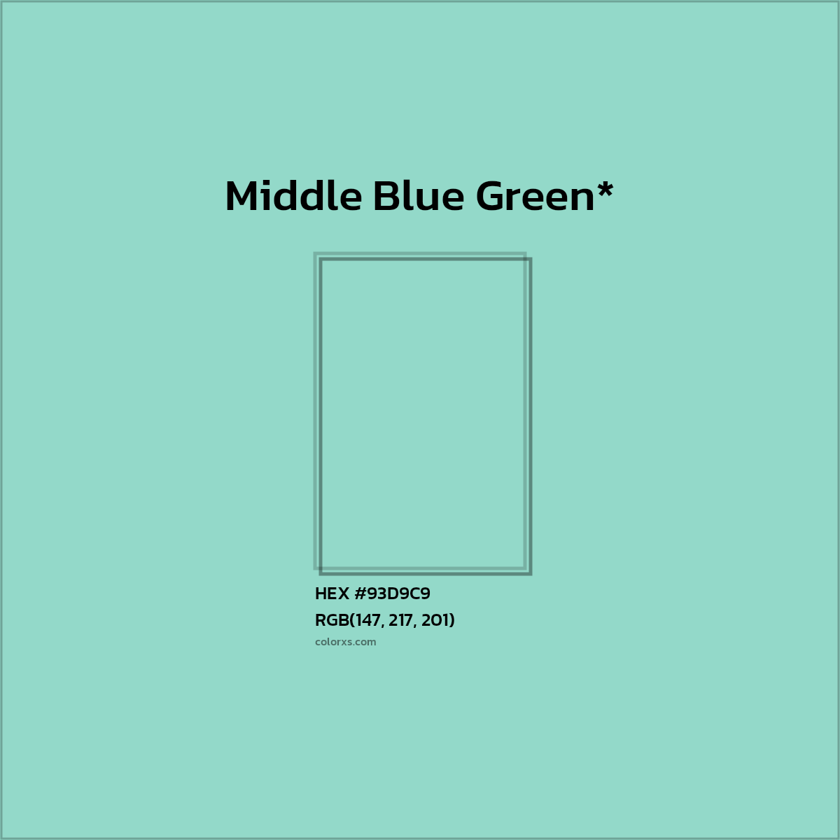 HEX #93D9C9 Color Name, Color Code, Palettes, Similar Paints, Images